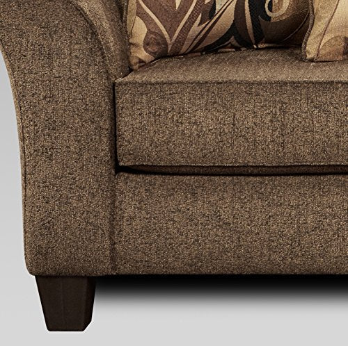 Roundhill Furniture Camero Cafe Fabric Pillow back Sofa