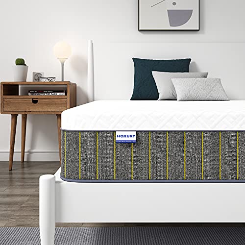 Queen Mattress, HOXURY 10 Inch Hybrid Mattress Queen Size, Memory Foam & Individually Wrapped Pocket Coils Innerspring Mattress in a Box, Pressure Relief & Cooler Sleeping