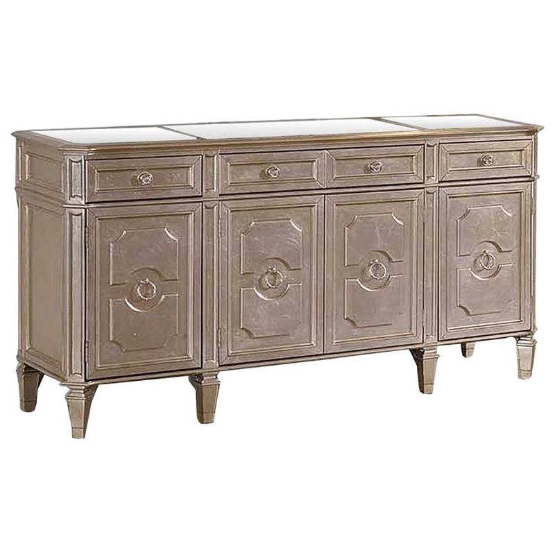 Collection Side Board With Mirrored Top in Bronze Champagne