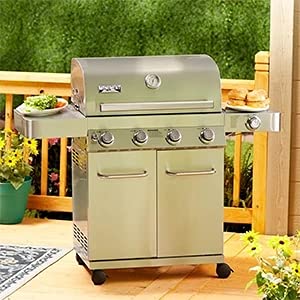 Monument Grills 17842 Stainless Steel 4 Burner Propane Gas Grill with Rotisserie Kit