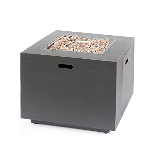 Christopher Knight Home 312977 Solomon Outdoor 33-Inch Square Fire Pit, Brushed Brown