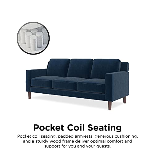 DHP Brynn 3 Seater Sofa, Blue Velvet