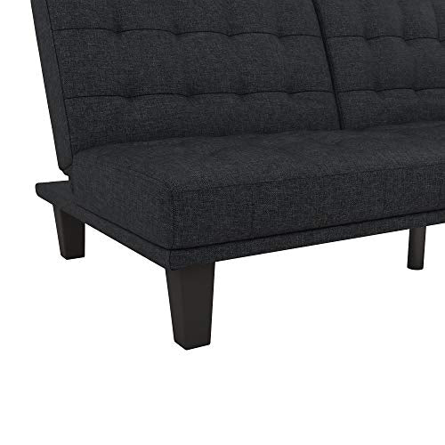 DHP Dexter Futon & Lounger, Convertible Sofa Bed & Couch, Navy Blue Futon,