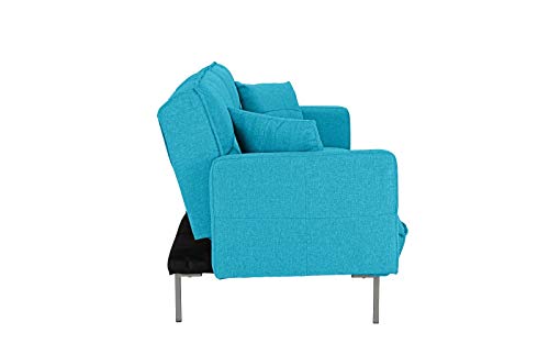 Divano Roma Furniture Collection Futon, Small, Light Blue