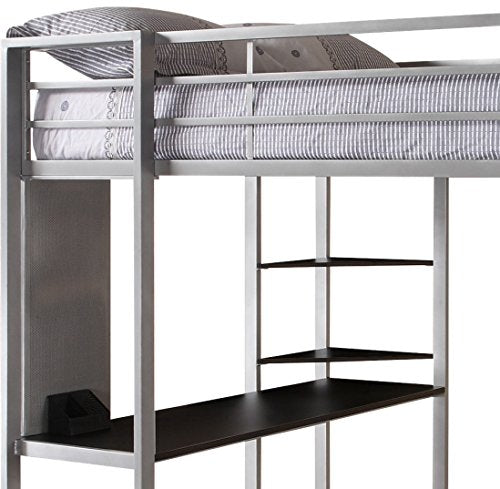 DHP Adobe Loft Bed, Silver, Full