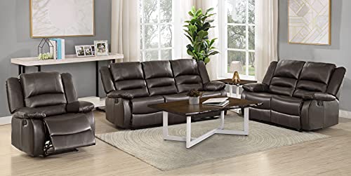Lexicon Azrael Faux Leather Double Manual Reclining Loveseat, 62