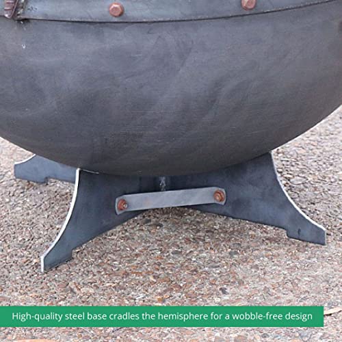 TITAN GREAT OUTDOORS Hemisphere Fire Pit with Screen and Poker 32