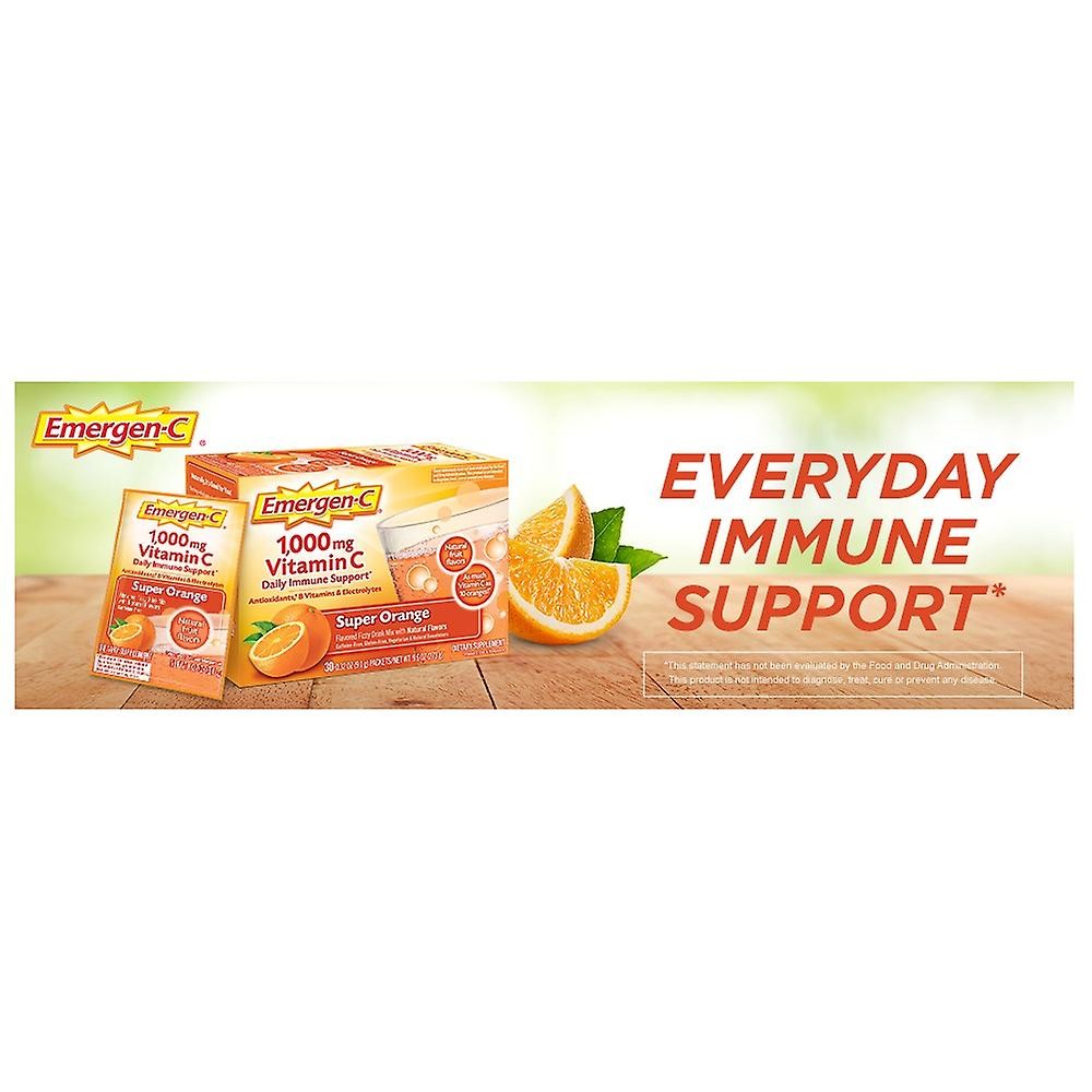 Medique Emergen-C Daily Immune Support Drink Mix With 1000mg Vitamin C - Super Orange - (30 packets/box - 36 Boxes)