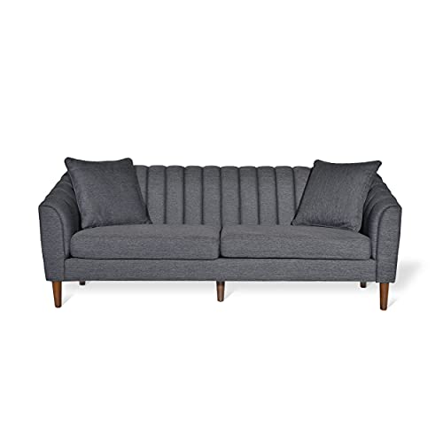 Christopher Knight Home Ansonia Sofas, Charcoal + Dark Walnut