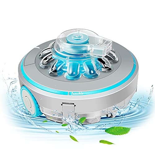 funchic Automatic Pool Cleaner IPX8 Waterproof Pool Robot with Strong Suction Up to 60 Mins Working Time Ideal for In-Ground or Above-Ground Pool Area Up to 430 Foot