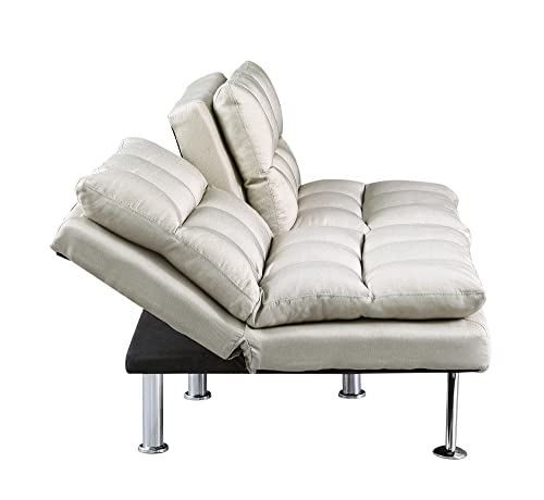 PSHYD Sectional Sofa Casual Futon Sofa Bed with Metal Chrome Legs (70