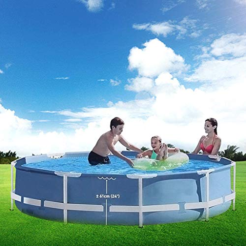 XLBHSH Swimming Pool, Thick Oversized Bracket Paddling Pool Round Family Children's Pool Family Swimming Pool Filter Pump Metal Frame Structure Pool 305x76cm