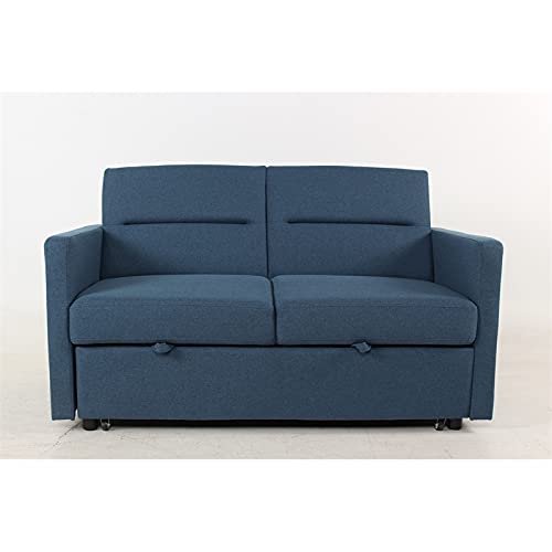 Kingway Furniture Bhrampton Microfiber Sleeper Sofa in Blue