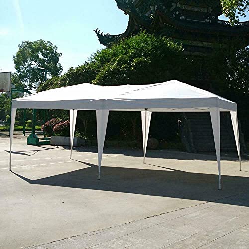 LCSA Tents for Parties 10'x20' Folding EZ Pop UP Wedding Party Tent Gazebo Canopy Heavy Duty/Carry Cas (Color : White)