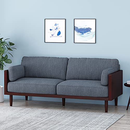 Christopher Knight Home Monture Sofas, Charcoal + Dark Walnut