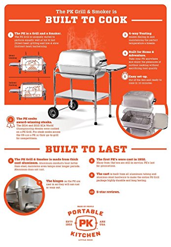 PK Grills PKO-SCAX-X Original PK Grill & Smoker Grill Smoker, Regular, Silver