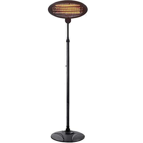 Ideamad 1500W Outdoor Setting/Standing Patio Heater, Quartz Tube Heating, IPX4 Waterproof, FCC/CE/CCC, 3-Year Warranty