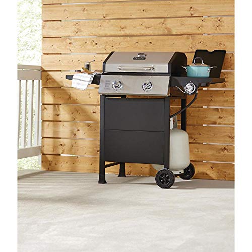 Dyna-Glo DGF350CSP-D 2-Burner Open Cart Propane Gas Grill in Stainless Steel and Black