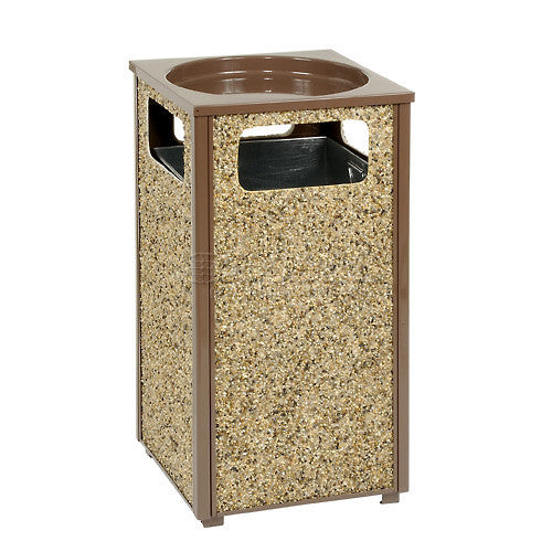 Global™ Stone Panel Trash Sand Urn Brown 17-1/2