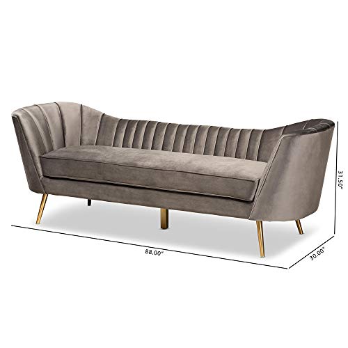 Baxton Studio Kailyn Sofas, Grey/Gold