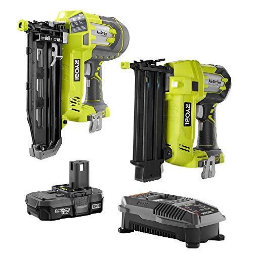 Ryobi 18-Volt Lithium-Ion Cordless AirStrike 18-Gauge Brad Nailer & 16-Gauge Straight Nailer 2-Tool Combo Kit, P320 + P325 - (Bulk Packaged, Non-Retail Packaging)