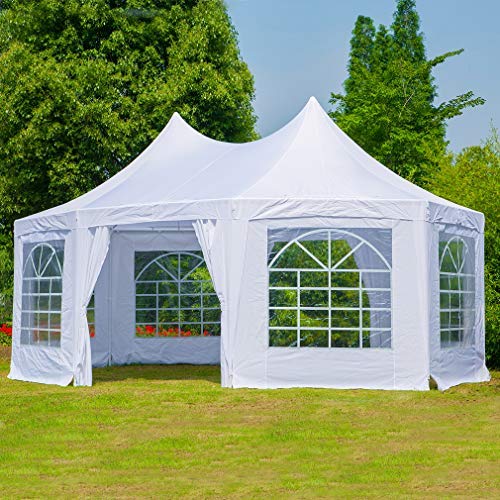 Erommy 20x15ft Party Tent Gazebo Pavilion Adjustable Removable Sidewalls White Shelter for Wedding,Garden