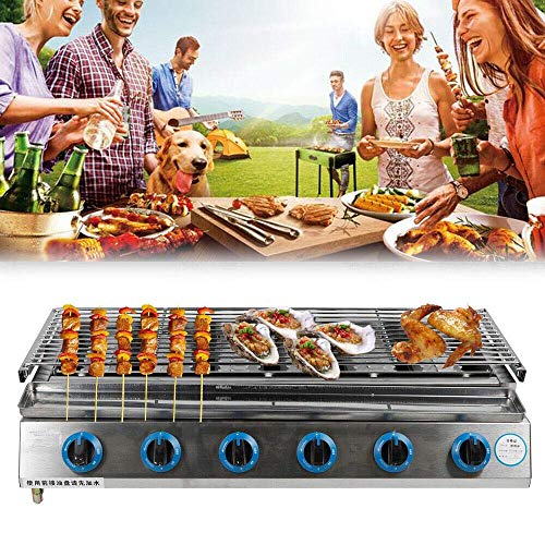 TBVECHI Commercial Gas LPG Grill 2800PA Outdoor BBQ Tabletop Cooker (6-Burner)