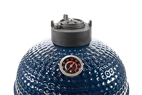 VESSILS 15 Inch Kamado Charcoal BBQ Grill Handle Style – Heavy Duty Ceramic Barbecue Smoker and Roaster with Built-in Thermometer and Stainless Steel Grate