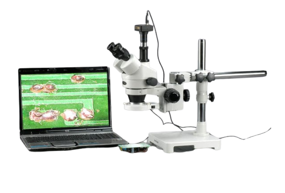 Amscope SM-3T-80S 7X - 45X Trinocular Zoom Stereo Microscope with 80 LED Light New