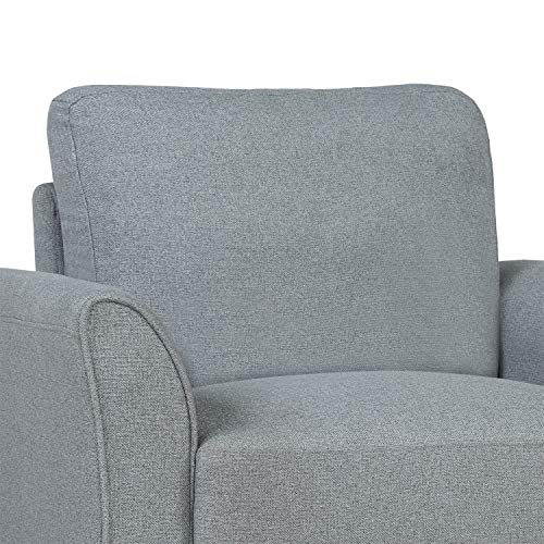 Armrest Single Sofa Chair Harper&Bright Designs Living Room Furniture Armrest Single Sofa Arm Chair Upholstered Armrest, Sturdy Wood Construction Toddler Couch Single Seat Ship from USA (Gray)
