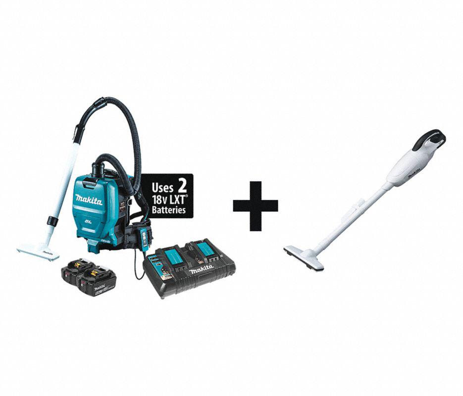 Cordless, Backpack Vacuum, 53 cfm, HEPA Vacuum Filtration Type, 12.1 lb. Weight, 1/2 gal