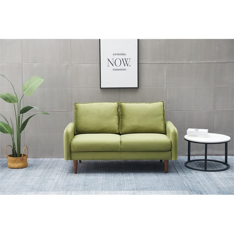 Kingway Furniture Hambrok Velvet Living Room Loveseat in Army Green