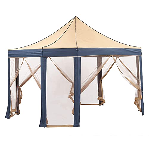 GDY Outdoor Pop Up Gazebos, 10x13 Ft Gazebo Tent, Patio Canopy Shelter with Mosquito Net (10x13 FT)