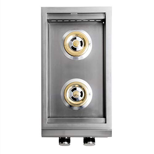 Blaze Premium LTE Built-in Natural Gas Stainless Steel Double Side Burner with Lid - BLZ-SB2LTE-NG