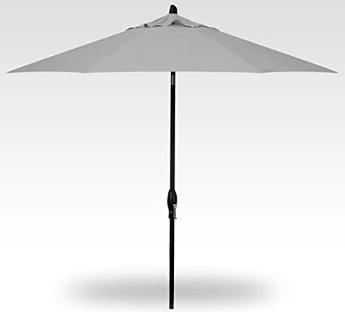 Treasure Garden 9-Foot (Model 810) Deluxe Auto-Tilt Market Umbrella with Black Frame and Sunbrella Fabric: Cast Silver (Includes Extended Frame Warrantee)