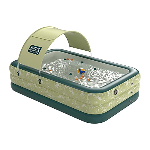 Large Automatic Inflatable Swimming Pool, 2.1M, 2.6M Full-Sized Summer Wireless Inflatable Pool with Sunshade for Garden Yard Family, Kids, Adults, Easy Set Swimming Pool Family Water Party