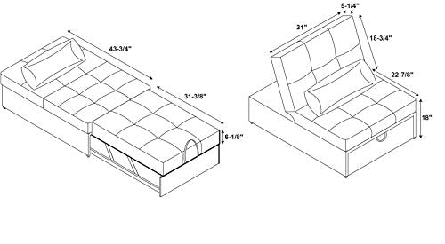 Powell Marnie Brown Faux Leather Sofa Bed