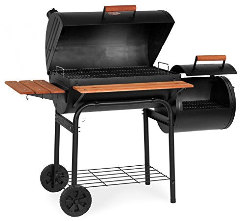 Char-Griller E1224 Smokin Pro 830 Square Inch Charcoal Grill with Side Fire Box, 50 Inch, Black