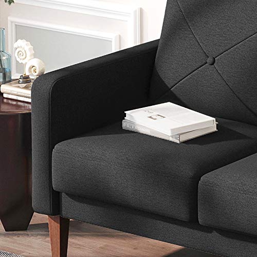 Belffin Convertible Sectional Sofa Couch with Ottoman Reversible L Shaped Sofa Couch Set in Fabric Dark Grey