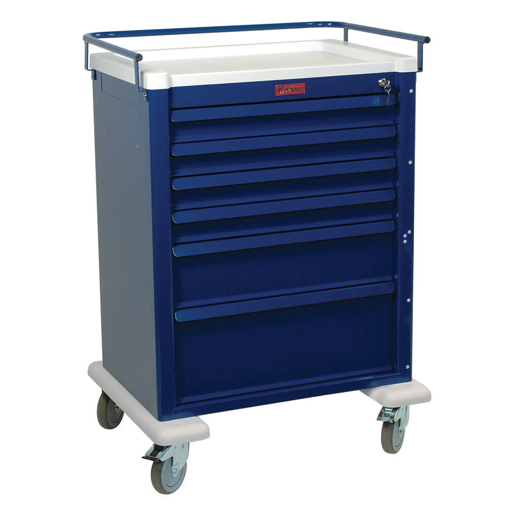 Harloff Universal Line Procedure Cart, 6 Drawers, Key Lock