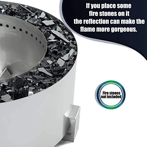 Esright 28.5 Inch Stove Bonfire Fire Pit,Stainless Steel Outdoor Smokeless Firepit,Wood Burning Firebowl for Backyard, Silver