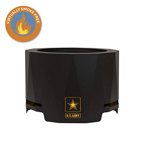 Blue Sky Outdoor Living Army 24” Steel Peak Patio Smokeless Fire Pit, Firewood and/or Wood Pellet Burning