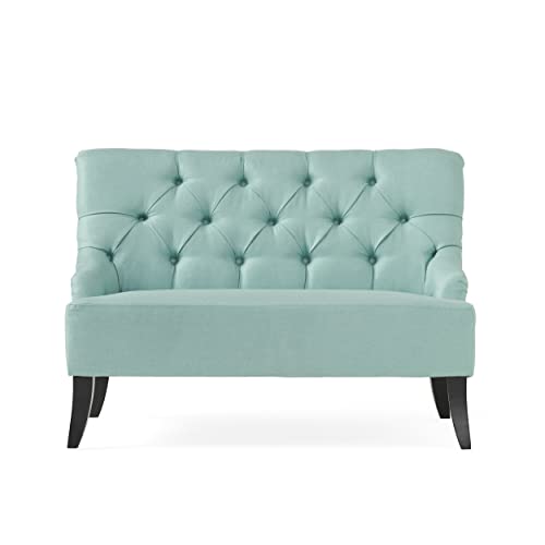 Christopher Knight Home Nicole Fabric Settee, Light Blue