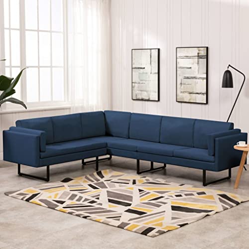 vidaXL vidaXL Corner Sofa L-Shaped Fabric Steel Chaise Lounge Loveseat Multi Colors