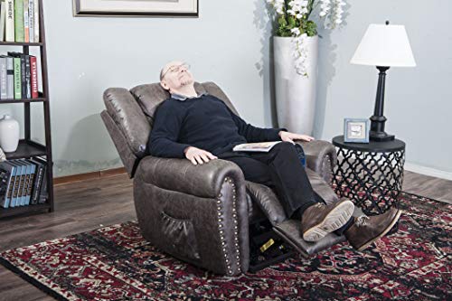 Harper&Bright Designs Recliner Wilshire Series Heavy-Duty Power Lift Recliner Chair (Smoky Brown)