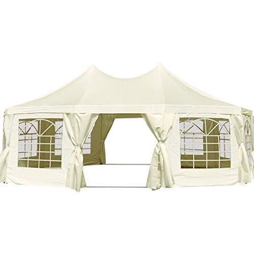 Quictent Party Tent Heavy Duty Wedding Tent Gazebo Outdoor Canopy with 4 arry Bags (Cream) (29'x21')