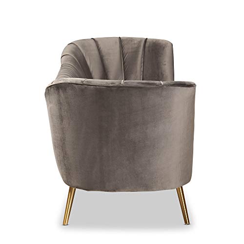 Baxton Studio Kailyn Sofas, Grey/Gold