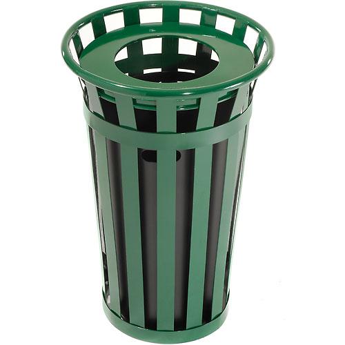 Global Industrial™ Outdoor Metal Waste Receptacle - 24 Gallon Green