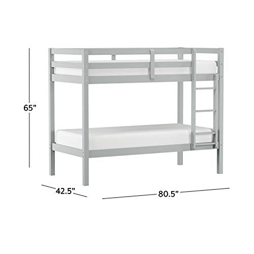 Hillsdale Kids and Teens Caspian Twin Bunk Bed, Twin/Twin, Gray