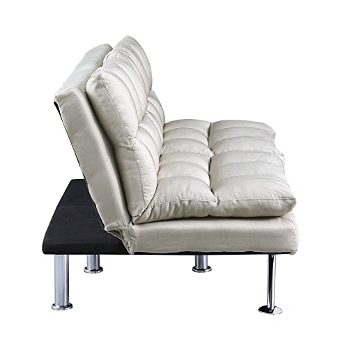 PSHYD Sectional Sofa Casual Futon Sofa Bed with Metal Chrome Legs (70